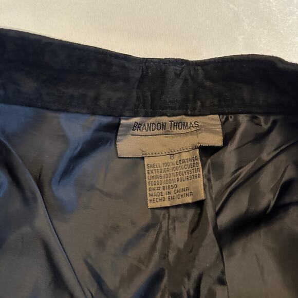 Vintage 90s Brandon Thomas Black Suede Straight Leg Pants Western Cowgirl Fall - Picture 10 of 10